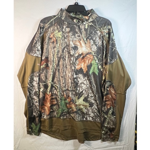 Mossy Oak Camouflage Long Sleeve Mock Neck Shirt Scent Control VaporTec 2X J3 - Picture 2 of 10